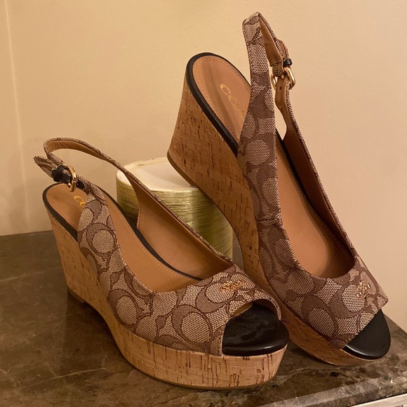 Coach cork wedge sandals - Picture 1 of 7